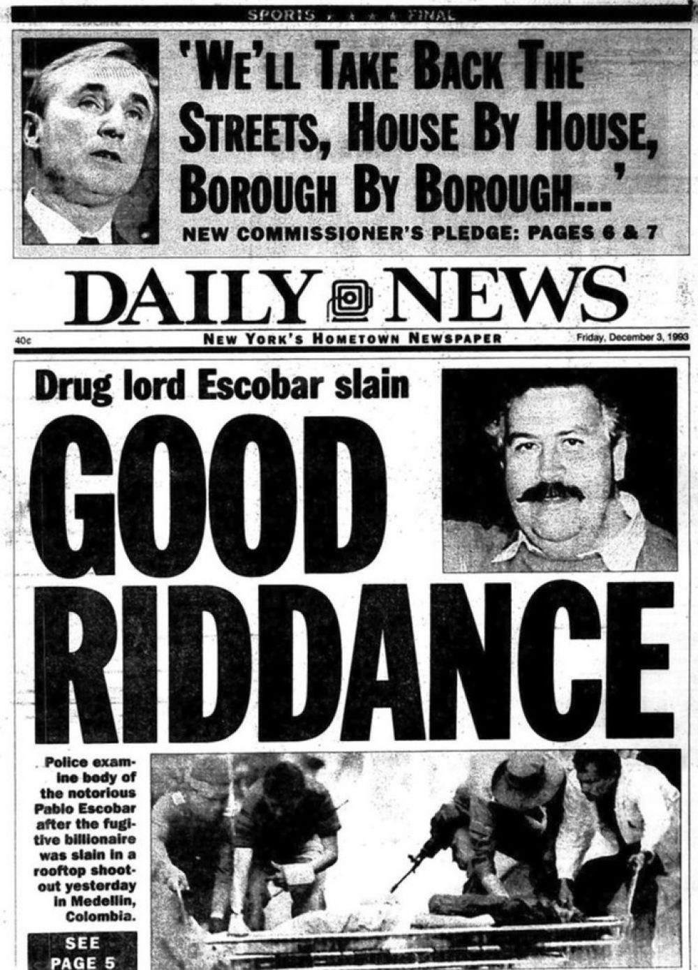  - 23 años de la muerte de Pablo Escobar: Mira las portadas de  aquel día