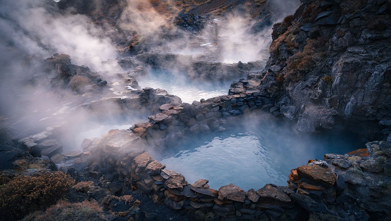 EN IMÁGENES. Estas termas de montaña entre vapor y roca son el refugio que pocos conocen