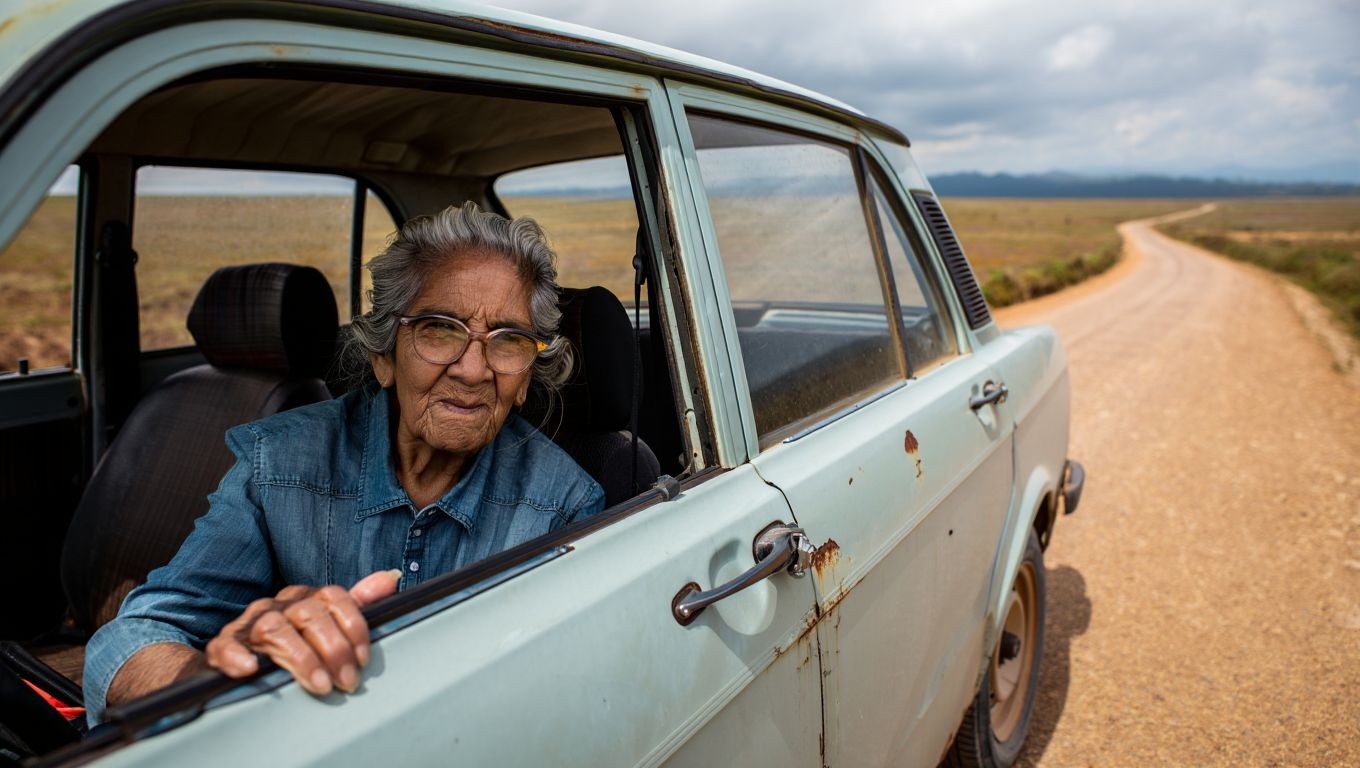 A los 84 años maneja sola hasta el fin del mundo: «Nadie creía que lo iba a lograr»