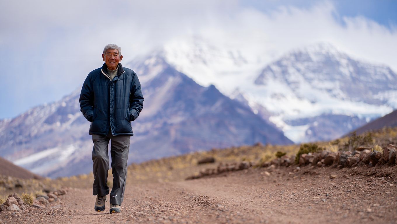 Llegó caminando a la base del Aconcagua a los 80 años: «Los jóvenes me pasaban y yo seguía»